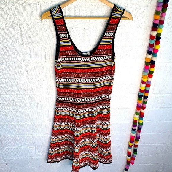 Ronny Kobo Collection Dresses & Skirts - Ronny Kobo Collection Multicolor Knit Striped Fit & Flare Cocktail Dress sz L
